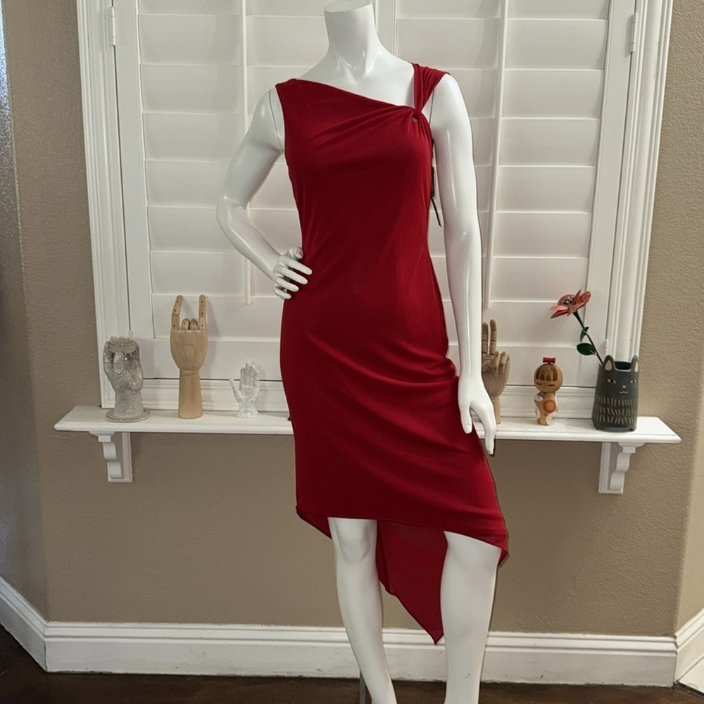 David Meister Asymmetrical Cocktail Dress